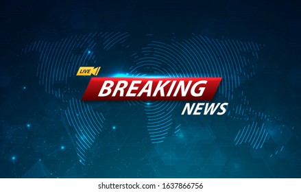 Breaking News template title background for screen on TV. vector design.