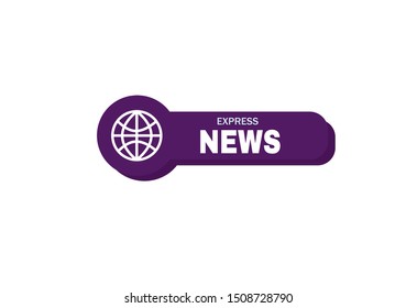 Breaking News template title on white background for screen TV channel. Flat vector illustration.