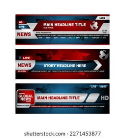 Breaking News template title on white transparent background for screen TV channel. EPS10 flat vector illustration