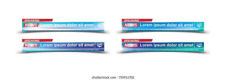 Breaking News template title on white background for screen TV channel. Flat vector illustration EPS10