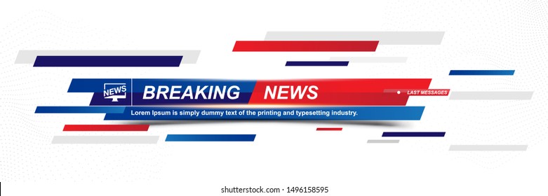 Breaking News Template Title With Technology Background For Screen TV Channel. Flat Vector Illustration EPS10