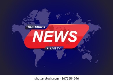 Breaking News Template Title World Map Stock Vector (Royalty Free ...