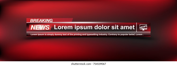 Breaking News templates title on colour background for screen TV channel. Flat vector illustration EPS10