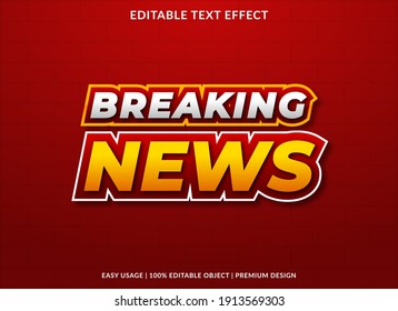 breaking news text effect template with bold style use for brand typography and business logo