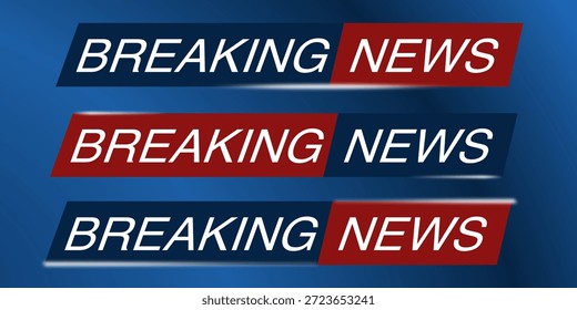 Conjunto de Vectores de títulos de Noticias rompientes con Anuncios de transmisión de televisión modernos, tercios inferiores, cintas de titulares y etiquetas de alerta. Diseño plano limpio adecuado para noticias televisivas, transmisión en vivo, periodismo, redes sociales, Sitios web y proyectos de medios digitales. Elementos de Vector totalmente editables aislados sobre fondo transparente.