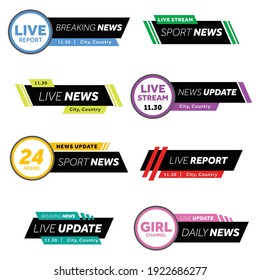 Breaking news TV banners template set to complete you video