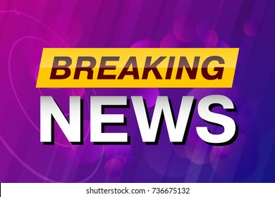 Breaking News, TV screen saver, vector background. Technology News Background