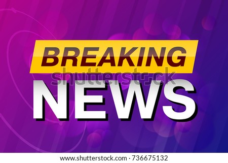Breaking News, TV screen saver, vector background. Technology News Background