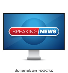 Breaking News TV Screen Vector