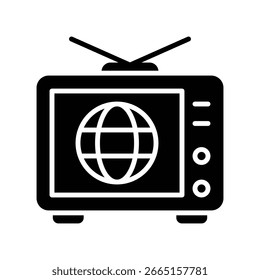 Rompiendo el Vector de Noticias para eventos globales, ilustración de pantalla de televisión internacional, cobertura diplomática y Actualizar mundiales