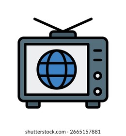 Breaking News Vector for Global Events, Illustration des internationalen Fernsehens, diplomatische Berichterstattung und weltweite Updates