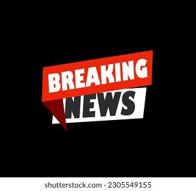 breaking news vector, vector image, news on TV channel, black, red, white, gray color