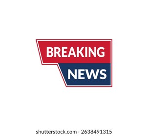 breaking news vector sign isolated on white