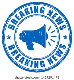 Breaking news vector stamp on white background