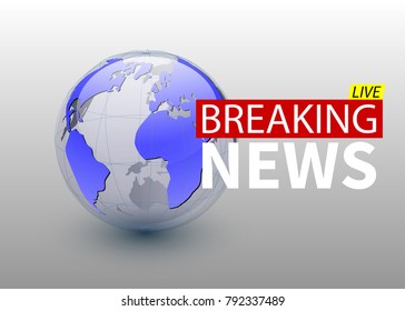 Breaking News World News Backgorund Planet Stock Vector (Royalty Free ...