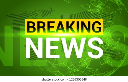 Breaking news. World news with map backgorund. Breaking news modern concept. TV news design.