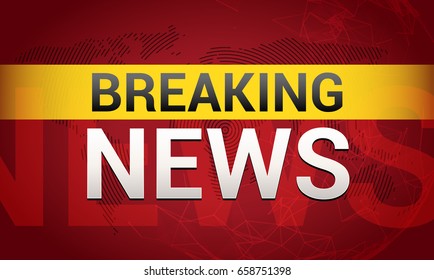 Breaking news. World news with map backgorund. Breaking news modern concept. TV news design.