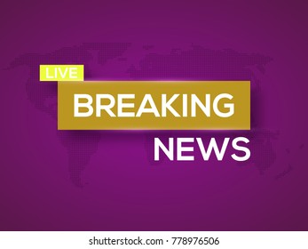 Breaking news. World news with map backgorund. Breaking news modern concept. TV news design.