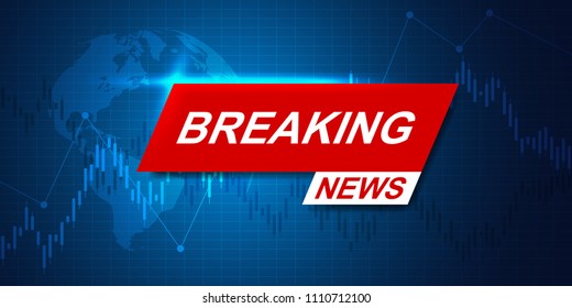 Breaking News World Map Background. Business Technology Politics News Background. Vector Illustration.