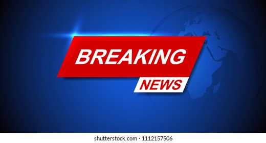 Breaking News World Map Background. Business Technology Politics News Background. Vector Illustration.