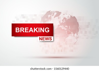 Breaking News World Map Background. Business Technology Politics News Background. Vector Illustration.