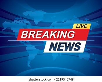 Breaking news with world map background. Vector