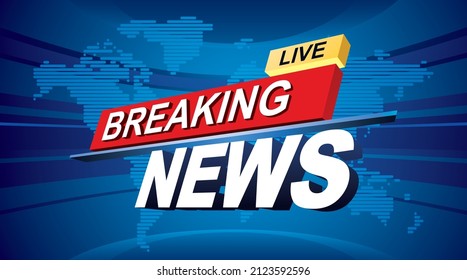 Breaking news with world map background. Vector