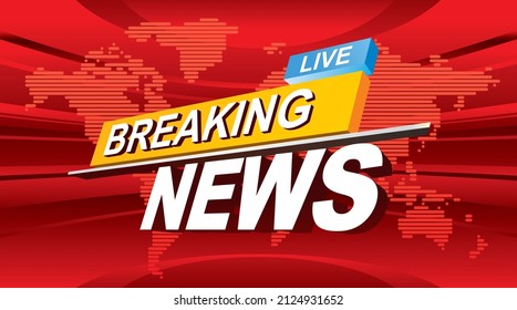 Breaking news with world map background. Vector