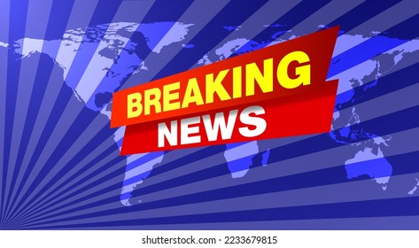 breaking news and world map background in the news studio room	