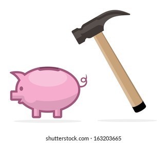 breaking piggy bank 
