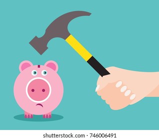 Breaking piggy bank
