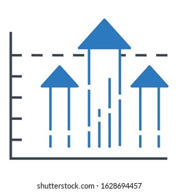 Breaking Records Growth Vector Break Through Icon Design