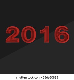 Breaking red digits 2016 on black background New Year banner