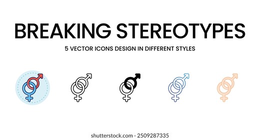 Conjunto de iconos de estereotipos de ruptura Vector Ilustración de stock