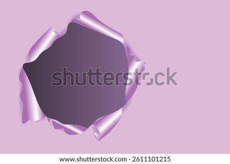 Breaking through a paper wall on a pink background, vector illustration design