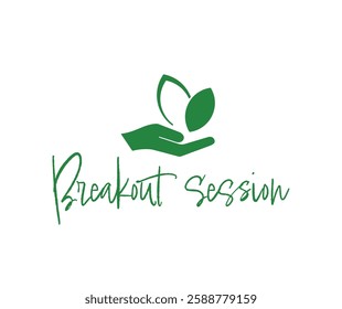 Breakout session sign on white background