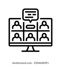 breakout sessions virtual conference line icon vector. breakout sessions virtual conference sign. isolated contour symbol black illustration