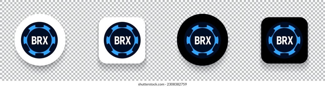 Breakout Stake (BRX)  crypto currency logo symbol set isolated on transparent background vector