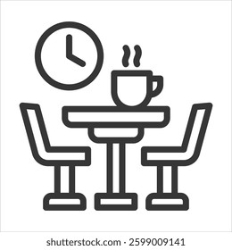 Breakroom Outline Icon Vector Illustration
