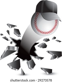 breakthrough baseball with hat isolated