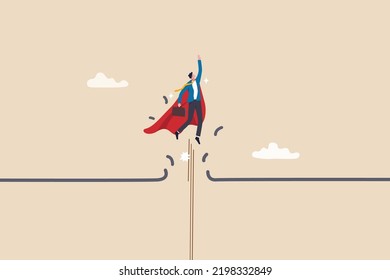 Breakthrough business barrier, overcome difficulty or obstacle to success, solve problem, business solution or leadership and effort for growth, powerful businessman superhero breaking barrier line. - Shutterstock ID 2198332849