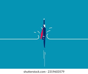 Breakthrough business obstacle to success. Business vector illustration