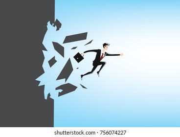 Breakthrough. Business vector illustration
