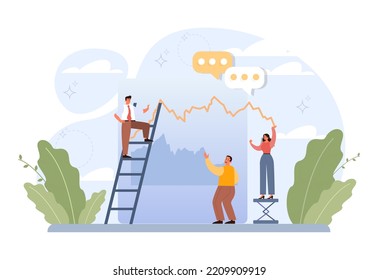 Breakthrough concept. Courage and motivation to break the obstacle or problem. Success or target achievement. Inovative idea or solution discovery. Flat vector illustration