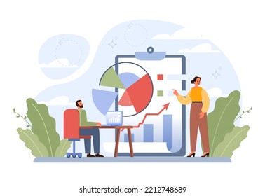 Breakthrough concept. Courage and motivation to break the obstacle or problem. Success or target achievement. Inovative idea or solution discovery. Flat vector illustration