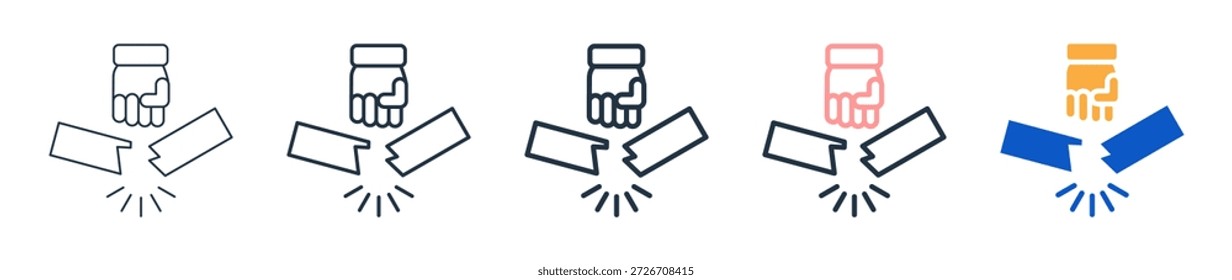 Breakthrough different style icons set vector illustration.