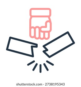 Breakthrough Icon Line Color Design Vector Illustration