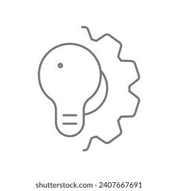 Breakthrough Innovation grey thinline icon, 1px stroke, outline icon, vector, pixel perfect icon