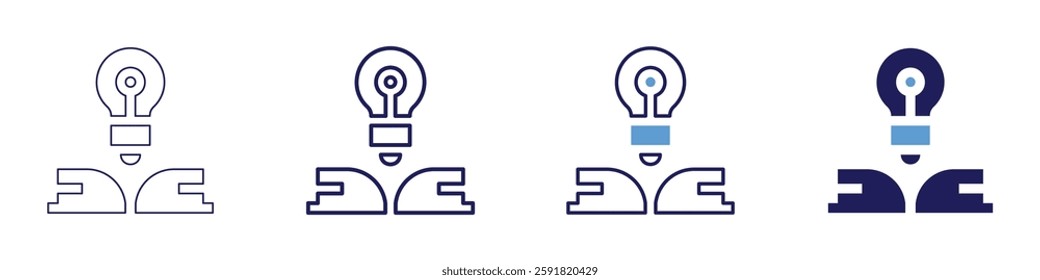 Breakthrough innovation icon in 4 different styles. Thin Line, Line, Bold Line, Duotone. Duotone style. Editable stroke.