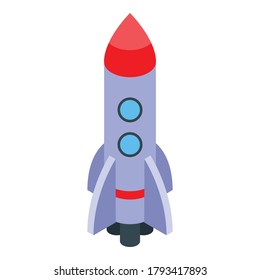 Breakthrough startup rocket icon. Isometric of breakthrough startup rocket vector icon for web design isolated on white background